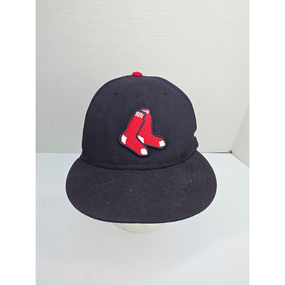 New Era 59FIFTY Boston Red Sox MLB Official On-Field Fitted Hat Navy Blue 7 3/8